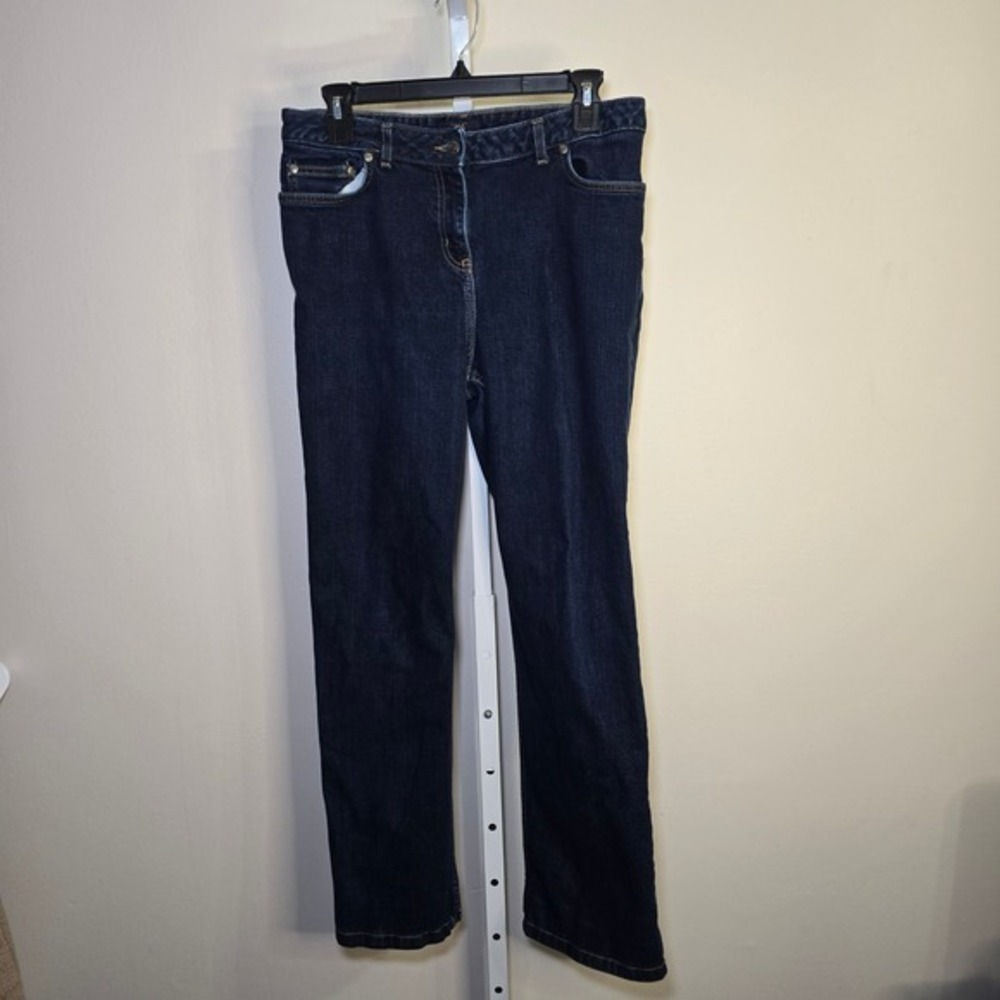Brooks Brothers 346 Womens Dark Wash Straight Leg Stretch Denim Jeans Blue Sz 10